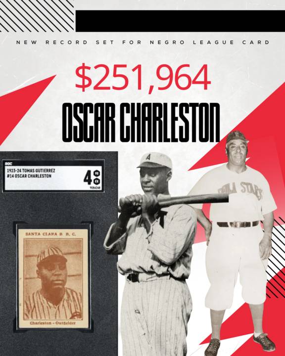 oscar charleston rare card sale Record $251K Paid for Scarce Negro League Oscar Charleston Graded Baseball  Card