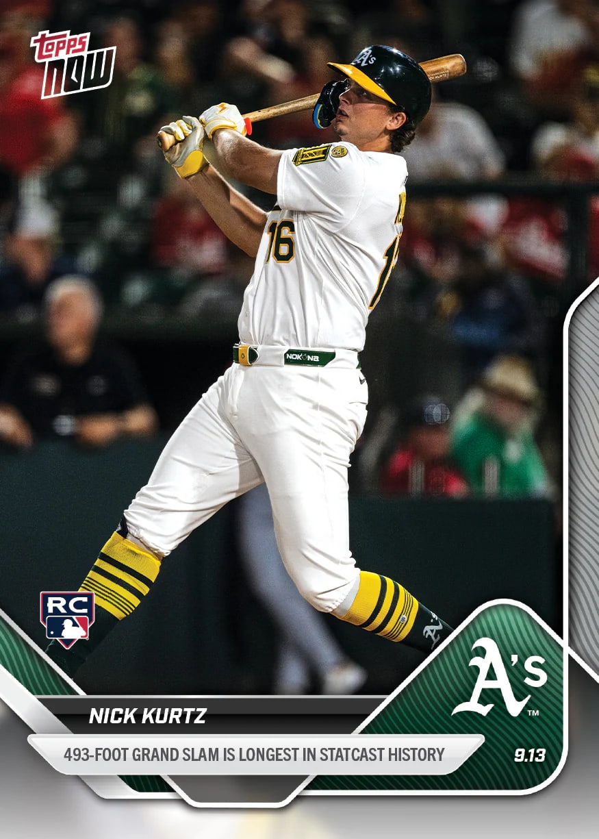 Nick Kurtz massive home run commemorated with a Topps Now card