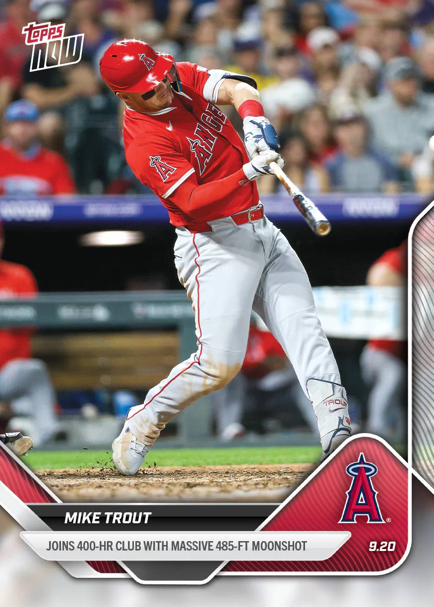 Mike Trout's 400th career home run celebrated with Topps Now card