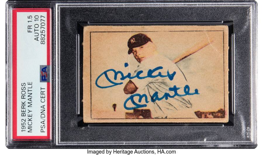 Top 7 Mickey Mantle cards from the '50s with on-card autographs