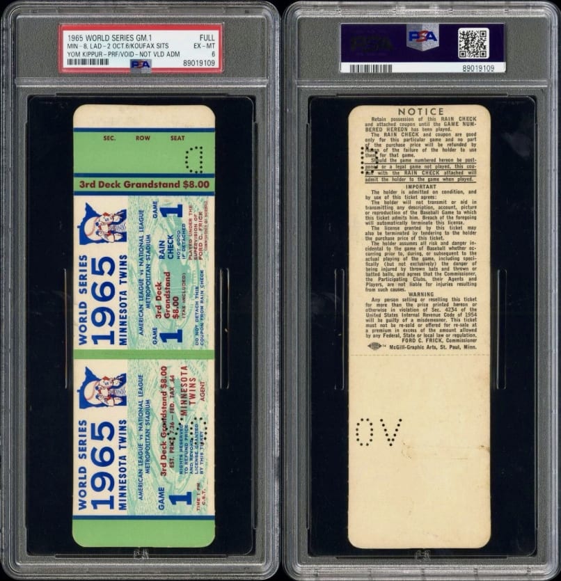 Remembering the day Sandy Koufax made history via the memorabilia