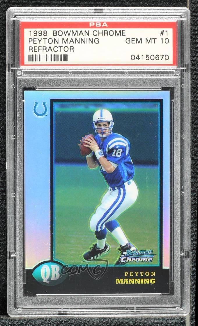 rare peyton manning cards Graded 1998 Upper Deck UD Choice #193 Rookie RC Football Card PSA 10 Gem Mint : Collectibles & Fine Art Peyton Manning rookie card found
