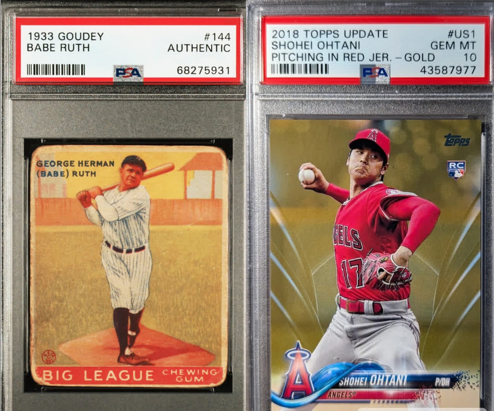 Babe Ruth & Shohei Ohtani 記念品 Shohei Ohtani & Babe Ruth Los Angeles Angels & New York