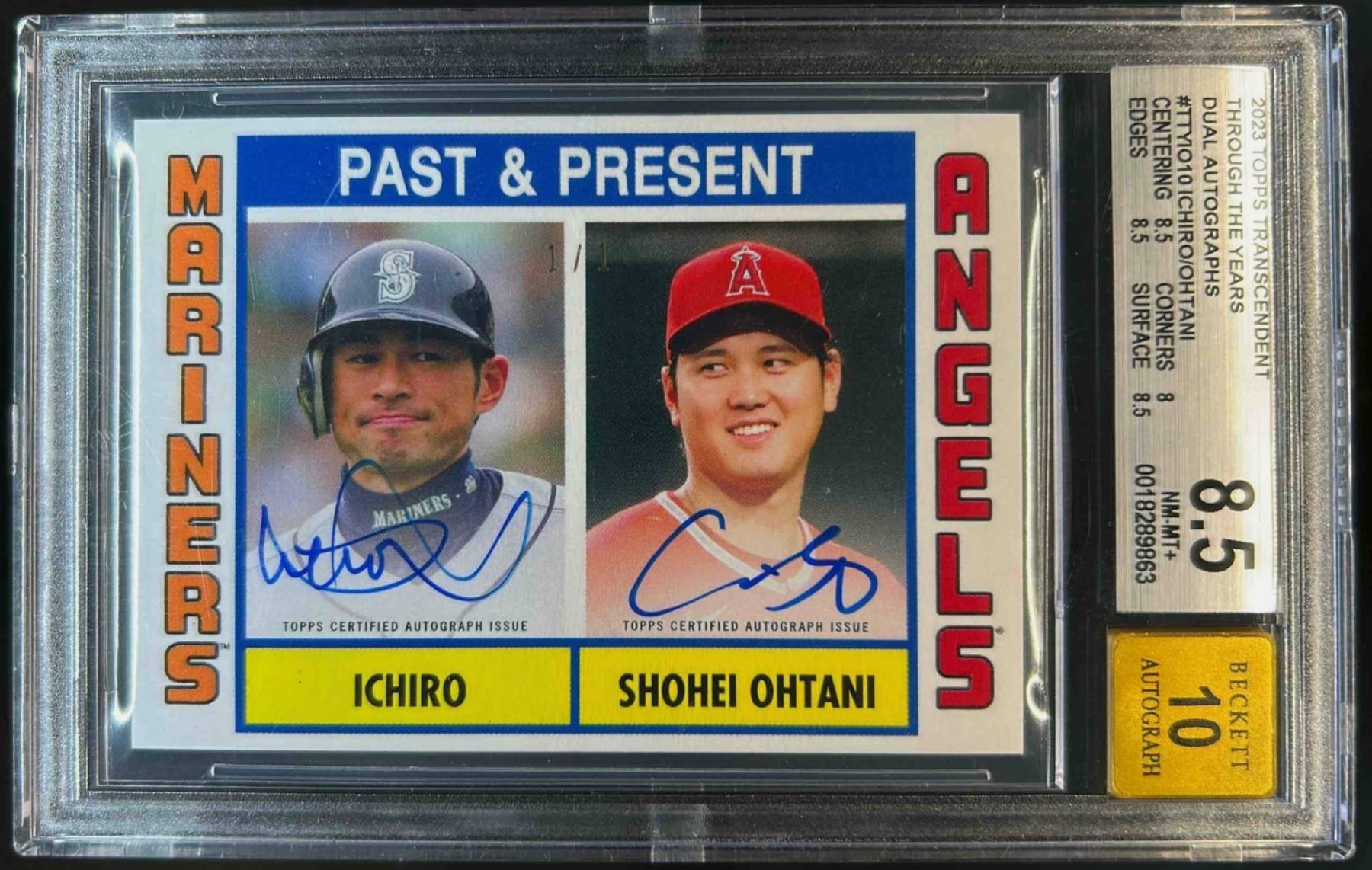 Shohei Ohtani and Ichiro 1/1 Dual Autographed card available at 