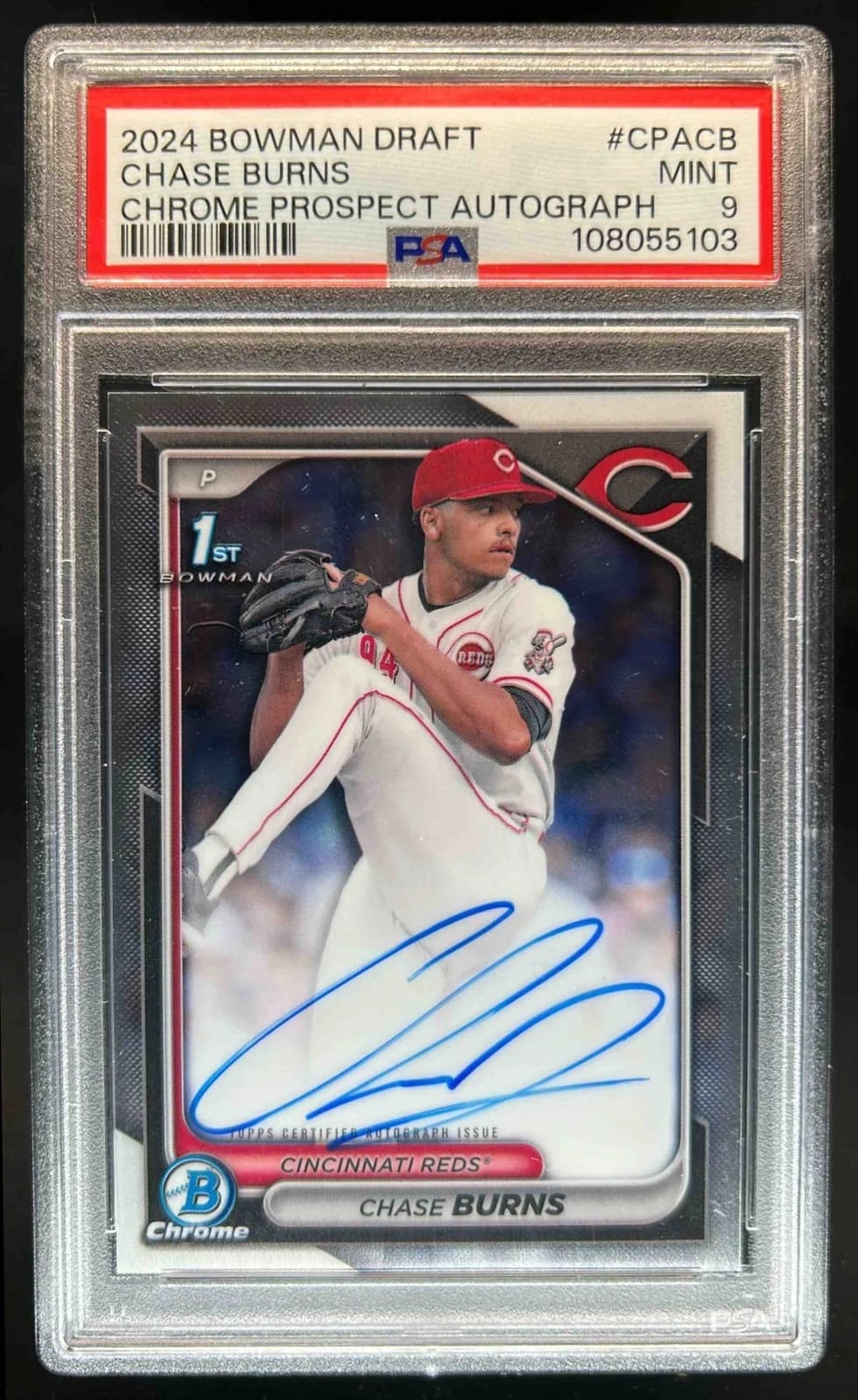 Chase Burns 2024 Bowman Draft 1st Bowman Autograph PSA 9 Chase Burns 2024 Bowman Draft 1st Bowman Autograph PSA 9