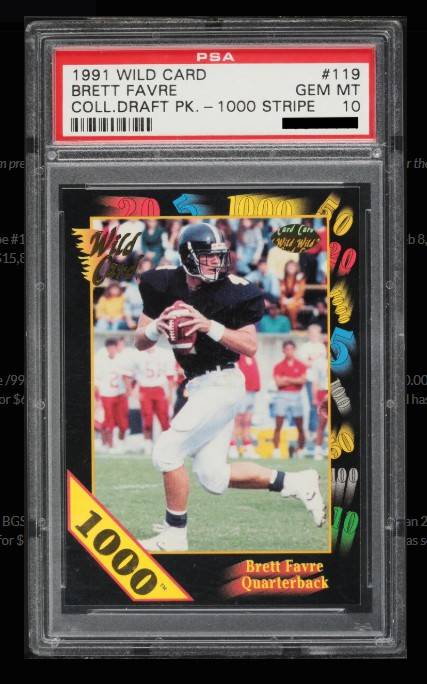 1991 Wild Card Brett Favre: "1000" Stripe PSA 10 RC Sets New Record