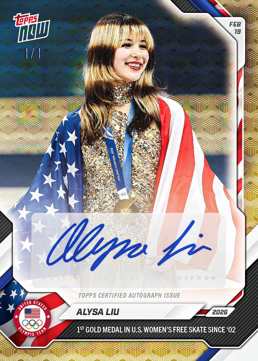 TOPPS NOW アリサ　リウ　4枚セット Alysa Liu's Olympic Gold Medal Celebrated With Limited Topps Now Card