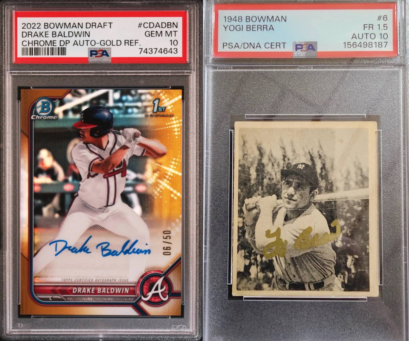 Would You Rather: Signed Yogi Berra Rookie Card or Drake Baldwin's