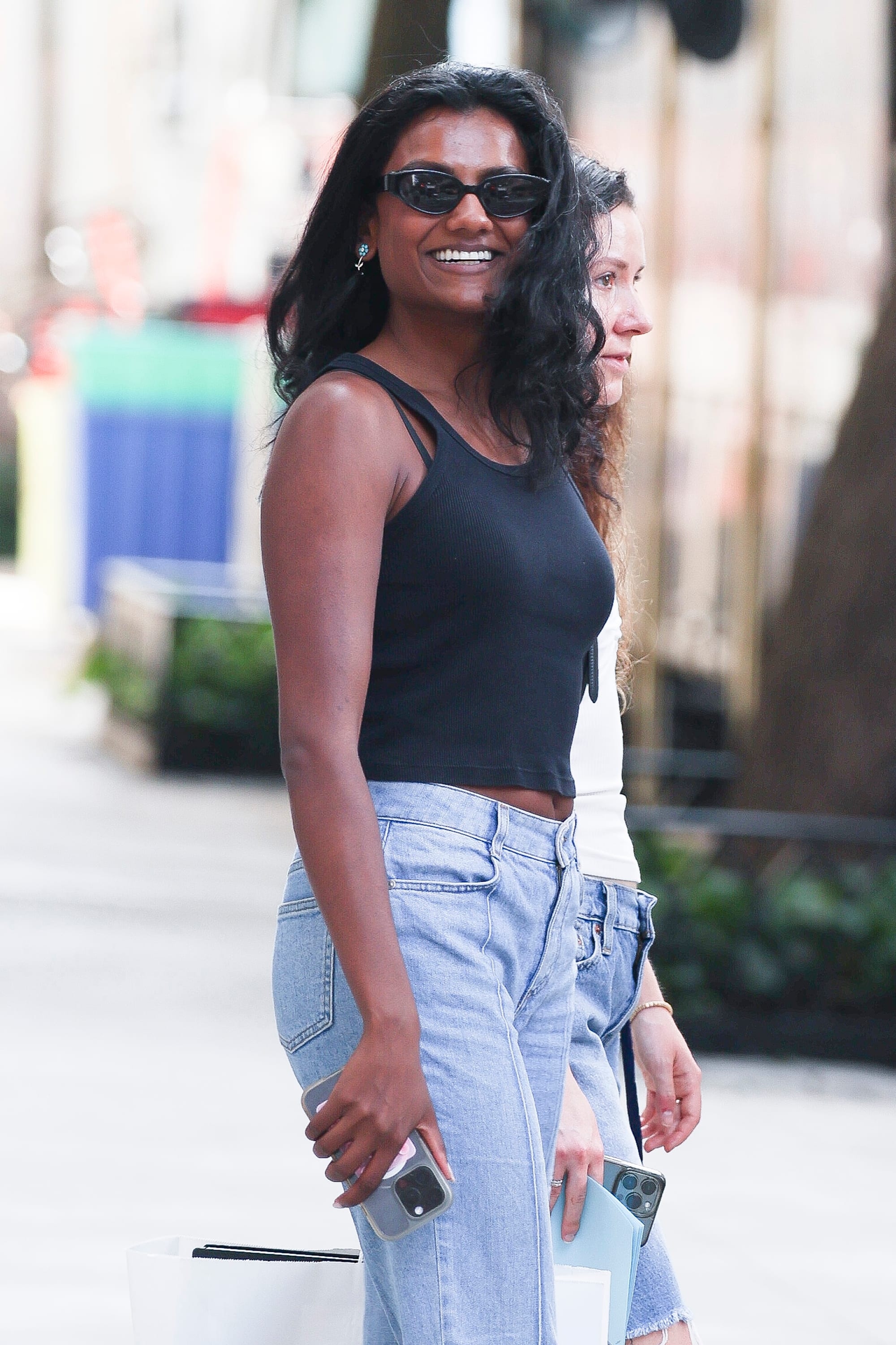 Simone Ashley in New York City filming ‘The Devil Wears Prada.’