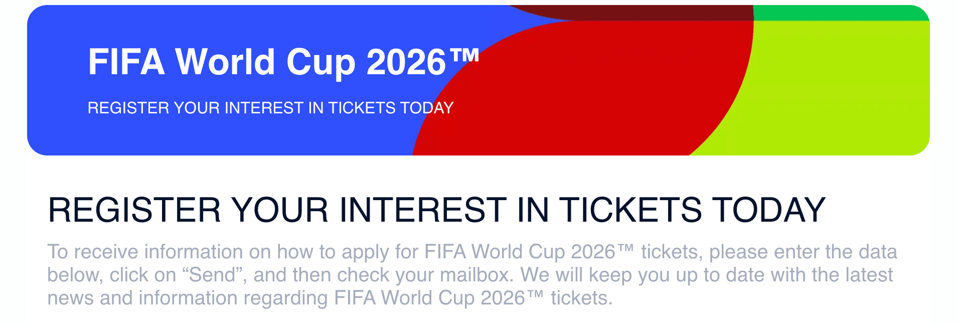 Ya puedes registrarte en el sitio oficial de la FIFA para recibir información sobre la venta de boletos