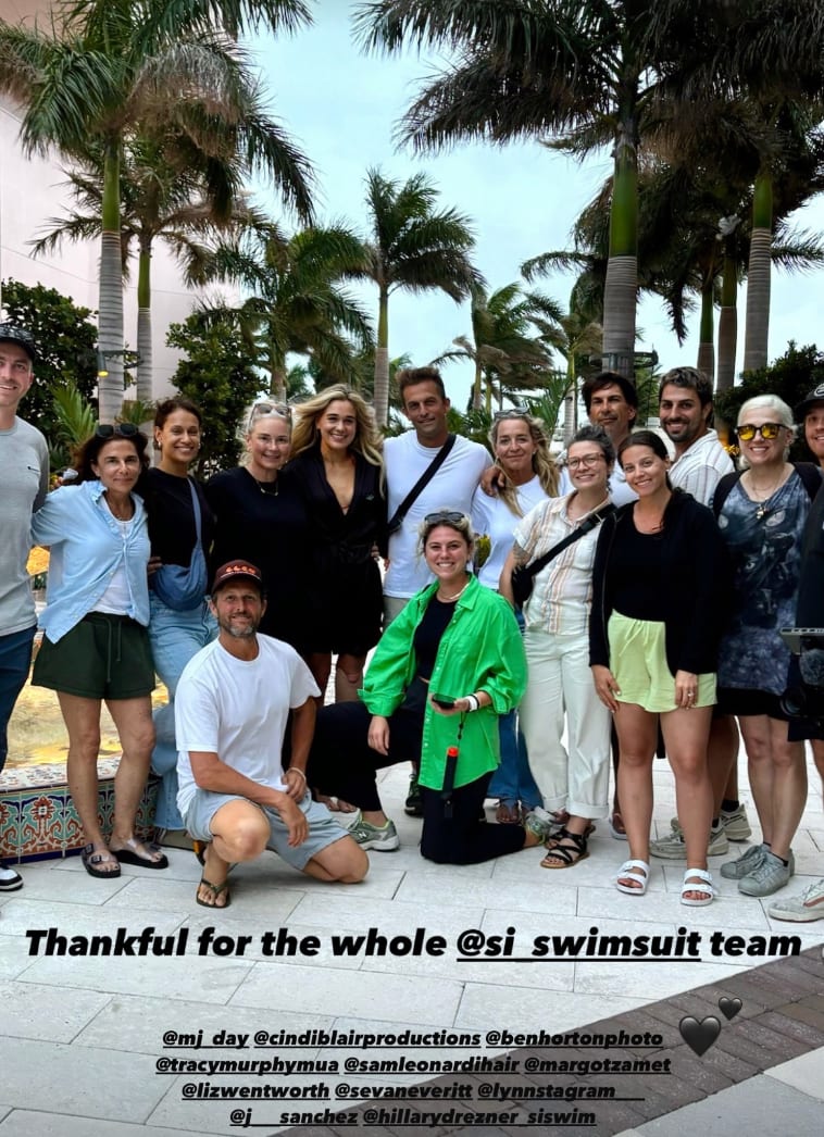The SI Swimsuit team and Ali Truwit on Truwit’s SI Swimsuit debut photo shoot in Boca Raton, Fla.
