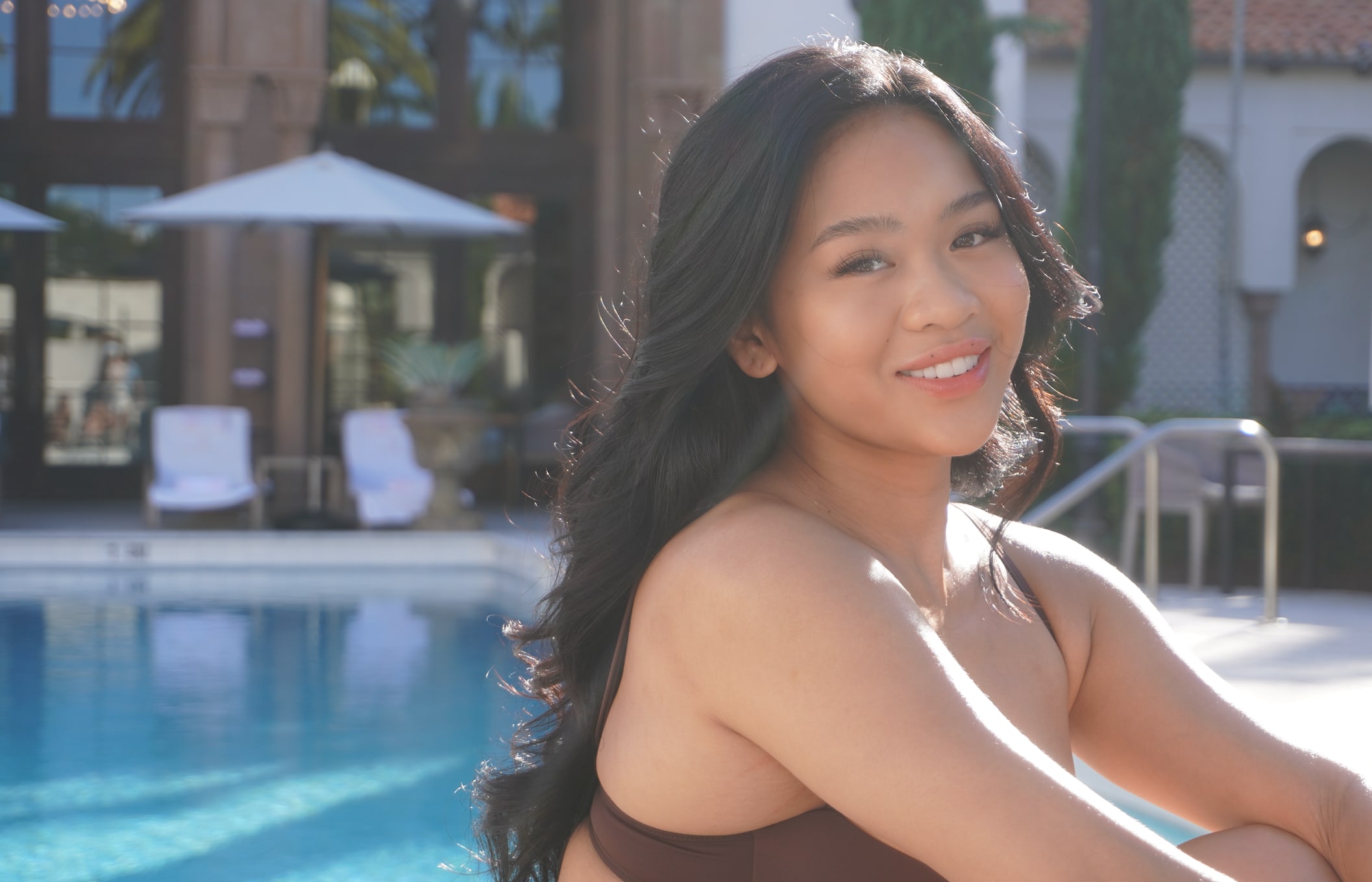 Suni Lee shot at The Boca Raton by Ben Horton. Swimsuit by St. Agni