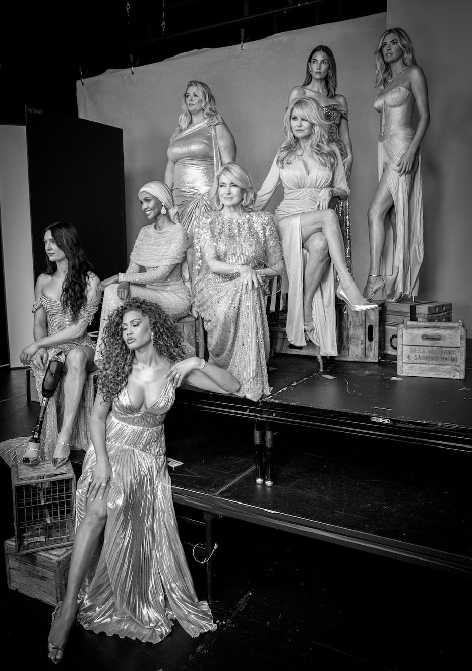 Brenna Huckaby, Halima Aden, Hunter McGrady, Martha Stewart, Christie Brinkley, Lily Aldridge, Kate Upton and Leyna Bloom