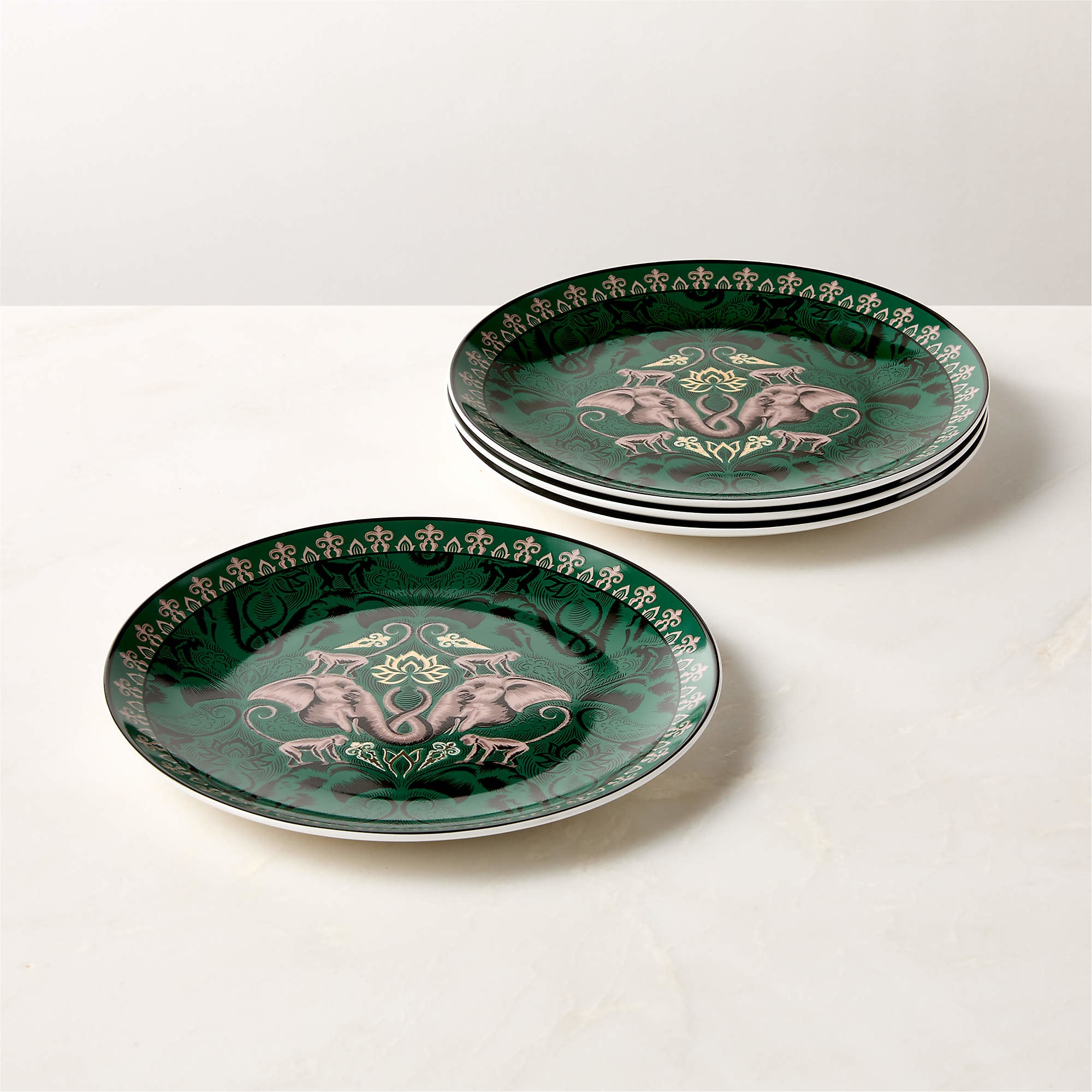 CB2 White Lotus plates