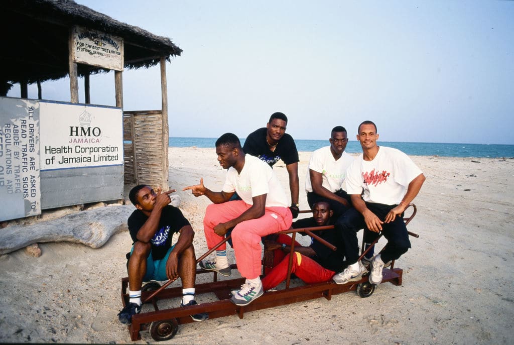 The 1988 Jamaican Olympic bobsled team