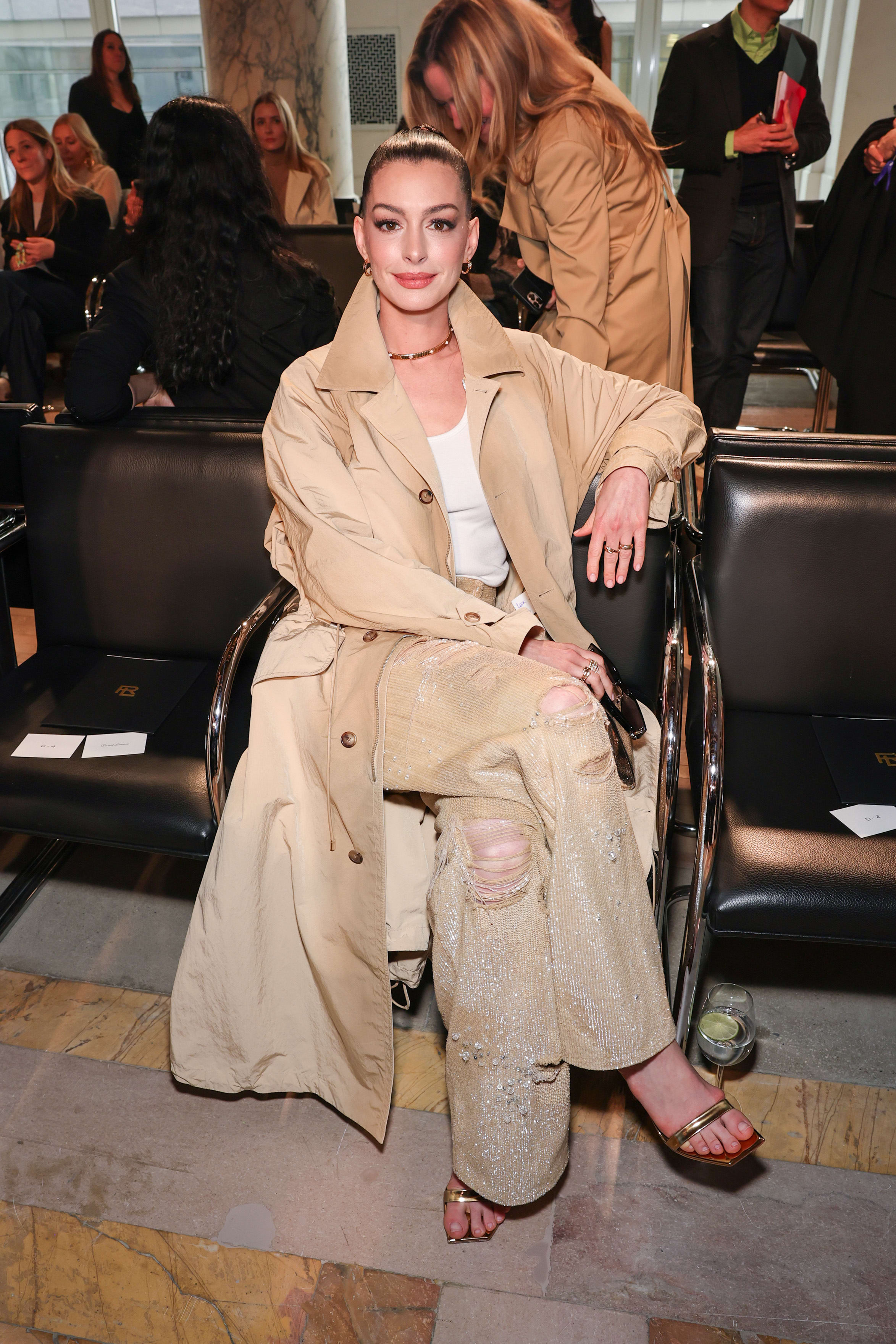 Anne Hathaway attends the Ralph Lauren Collection Fall 2025