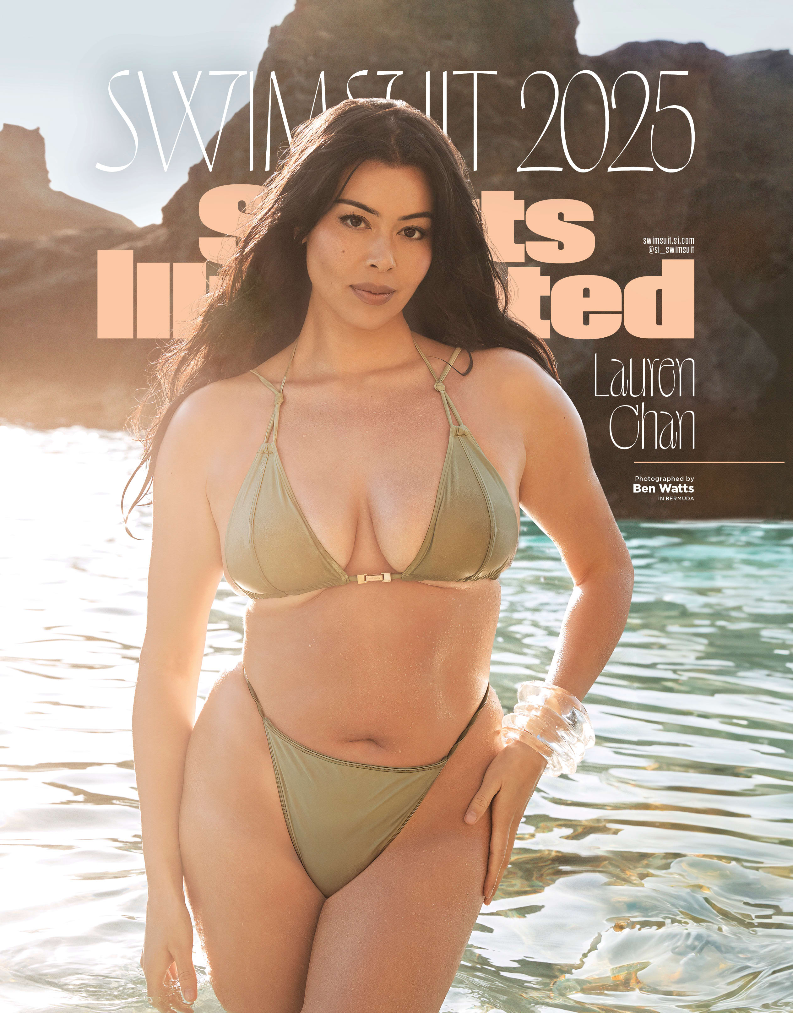 Lauren Chan was photographed by Ben Watts in Bermuda. 