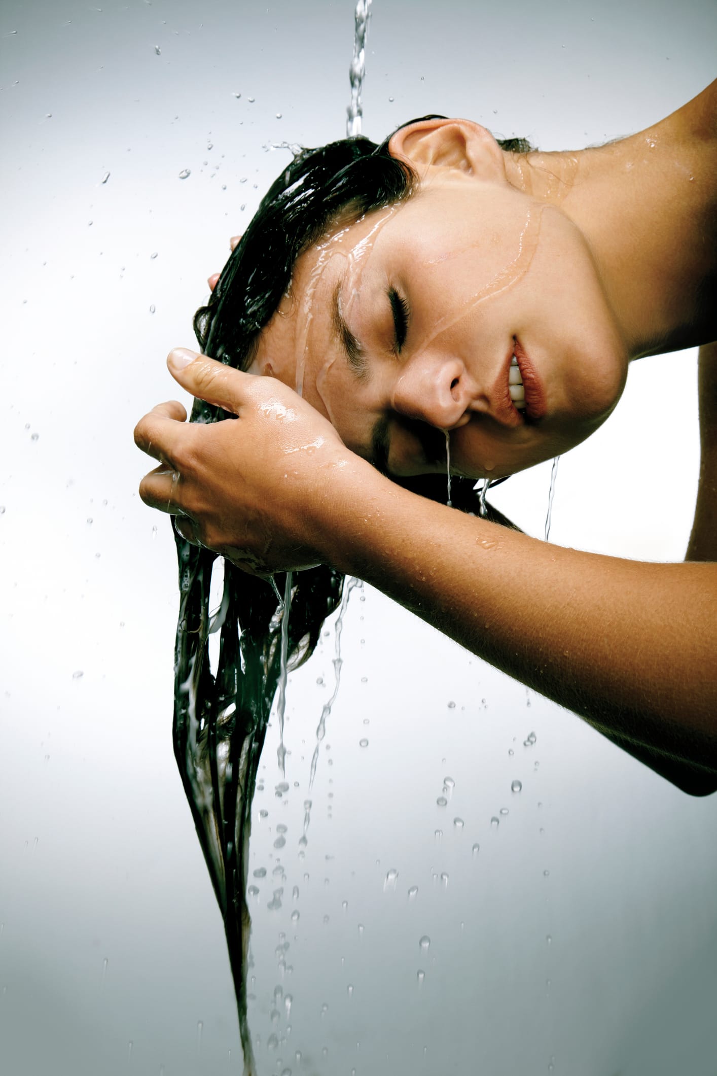 Woman washing her hair