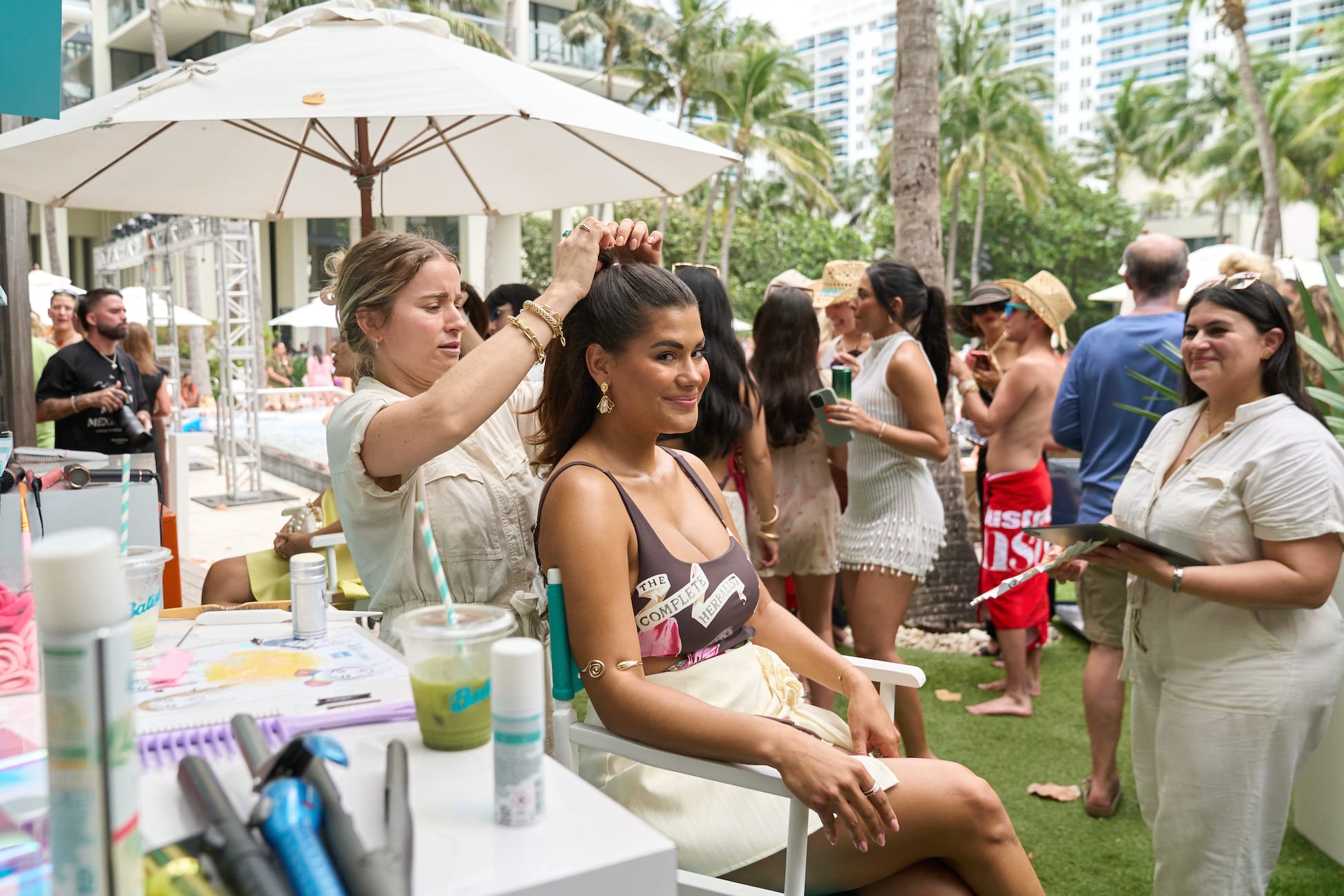 Guests enjoy the Apres Swimsuit Pool Party