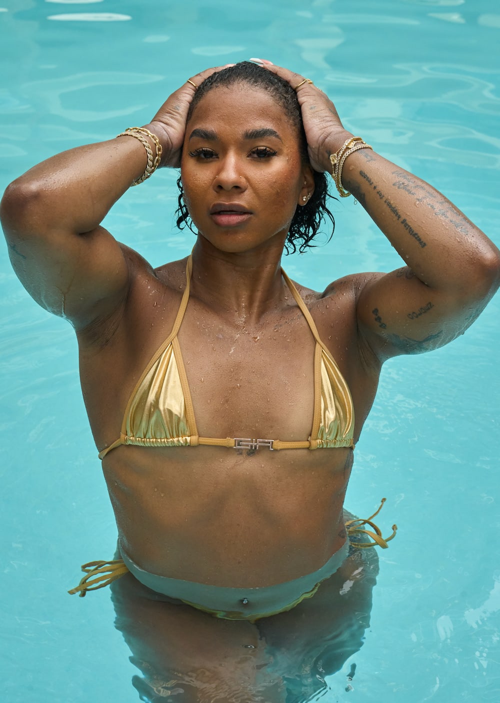 Jordan Chiles enjoys the Apres Swimsuit Pool Party