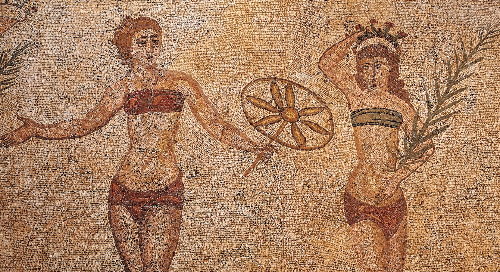 Detail from the mosaic of the Ten Maidens