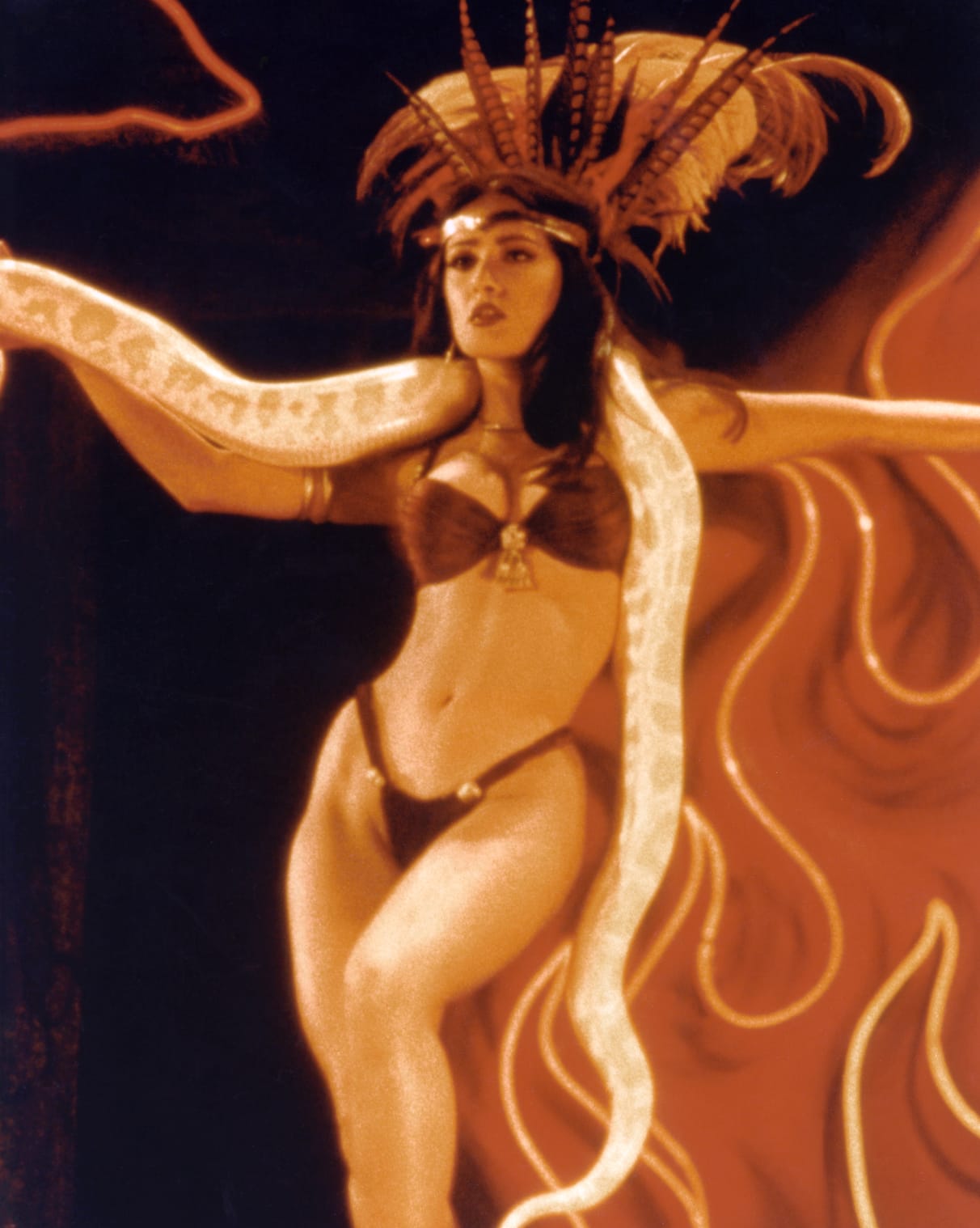 Salma Hayek Pinault on the set of From Dusk Till Dawn