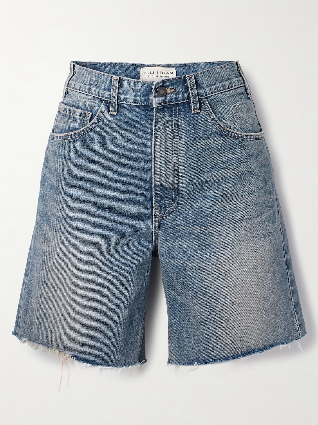 Frayed denim shorts