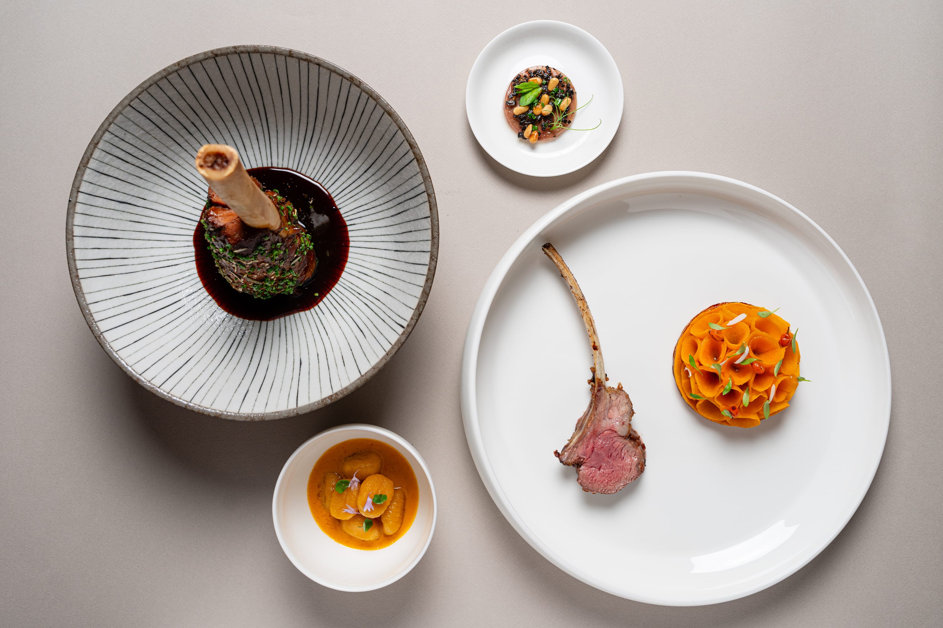Plates from the Omnia restaurant Zurmatt