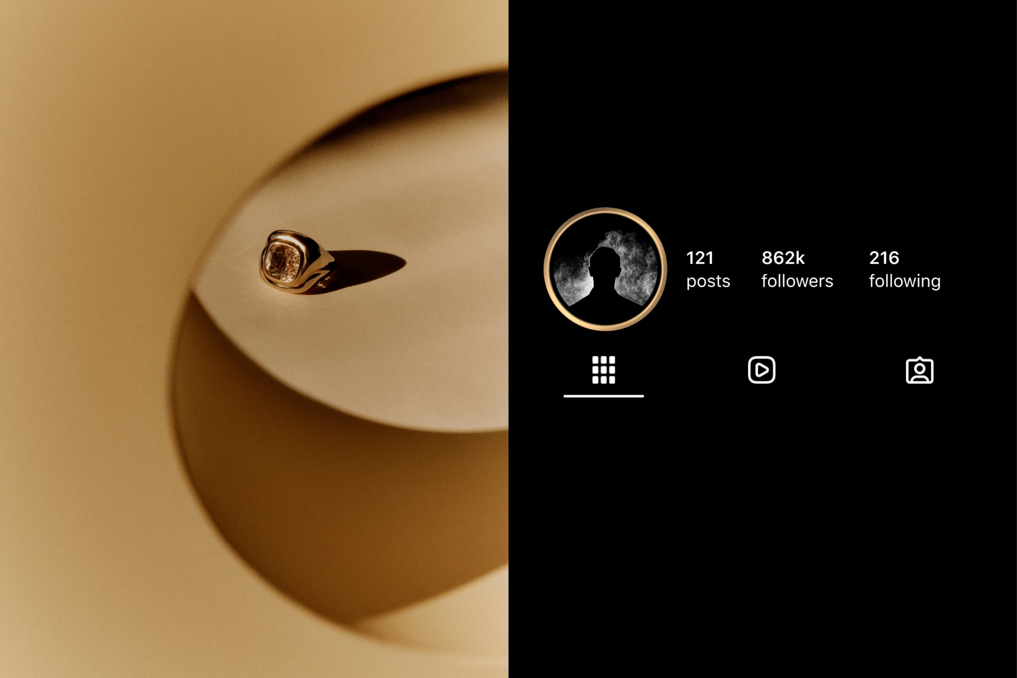Physical ring and profile ring for creators