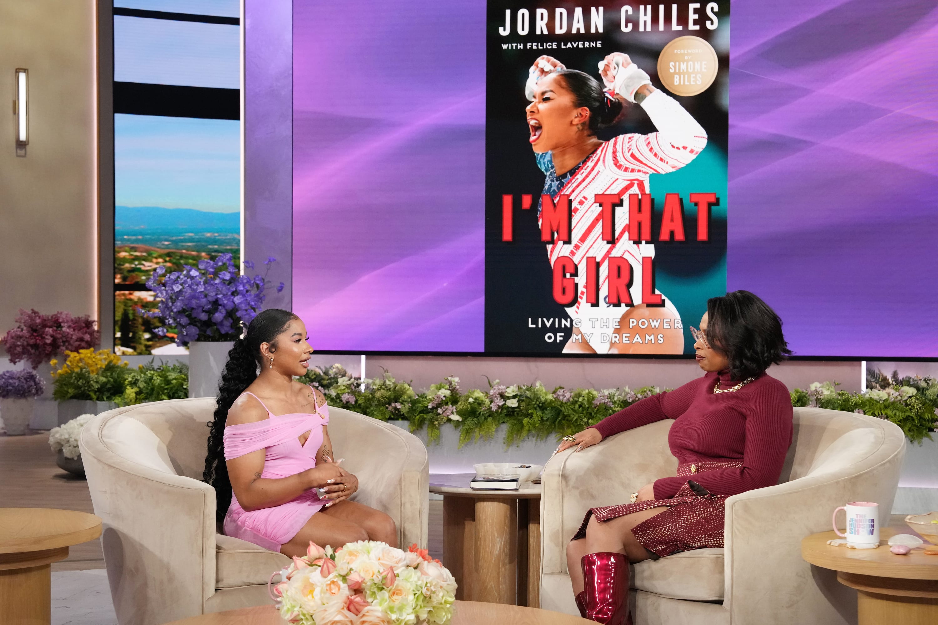 Jordan Chiles and Jennifer Hudson on "The Jennifer Hudson Show"