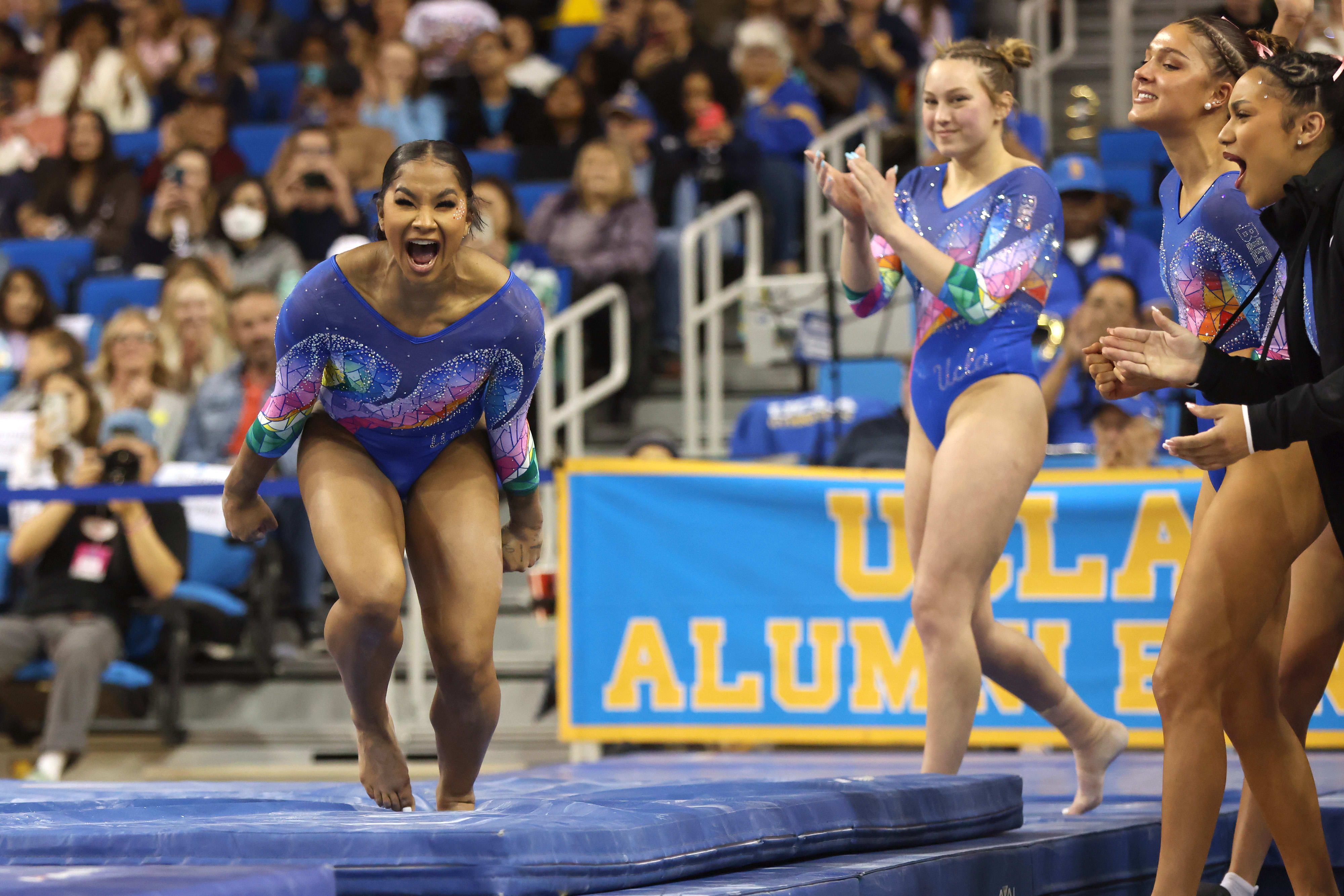 Jordan Chiles and the UCLA women's gymnastics team