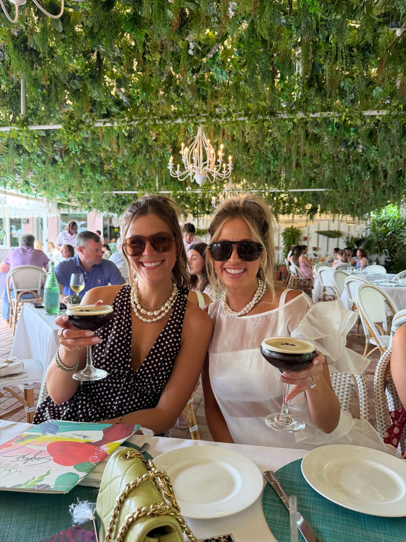 The girls dining on Swifty’s patio