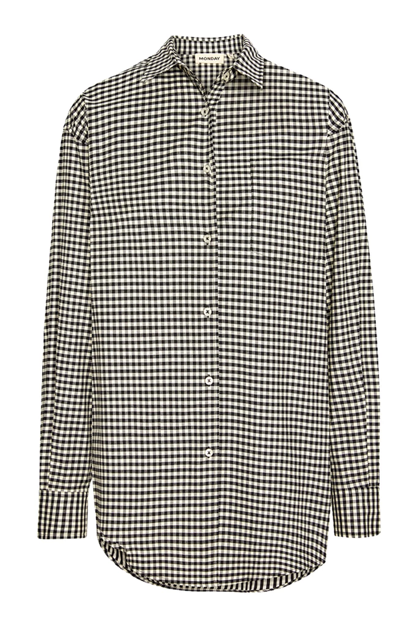 Black gingham button-up