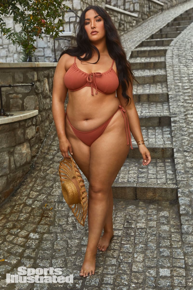 Yumi Nu was photographed by James Macari in Montenegro. Swimsuit by Toluca Swim. Hat by New York Vintage. 