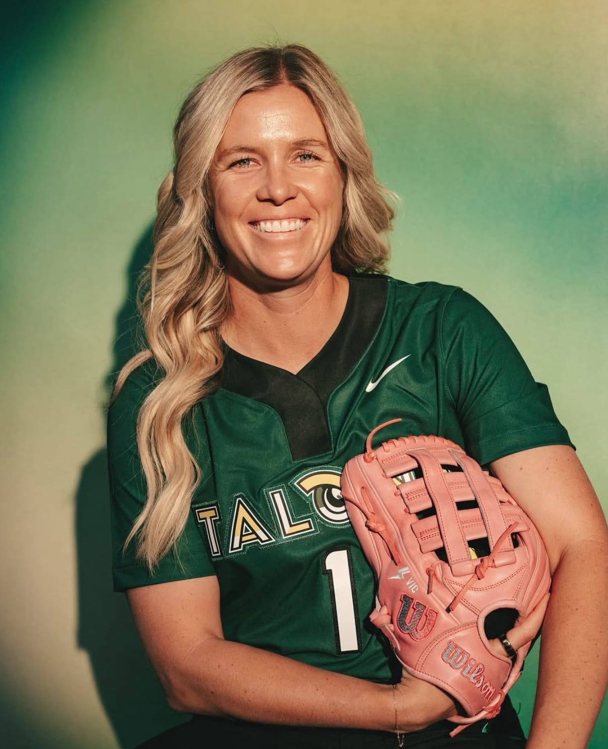 Victoria Hayward poses in her AUSL Talons uniform.