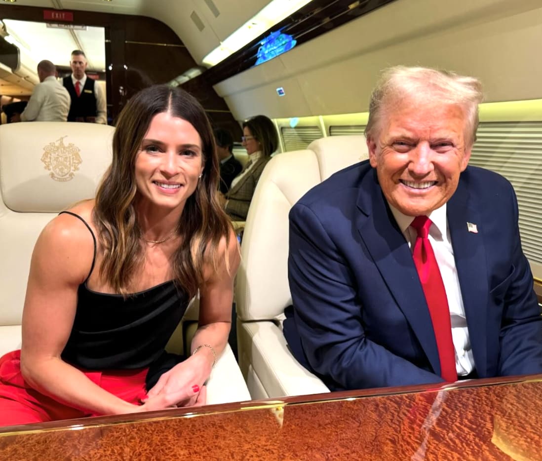 Danica Patrick is all smiles in photo with Donald Trump on his private plane