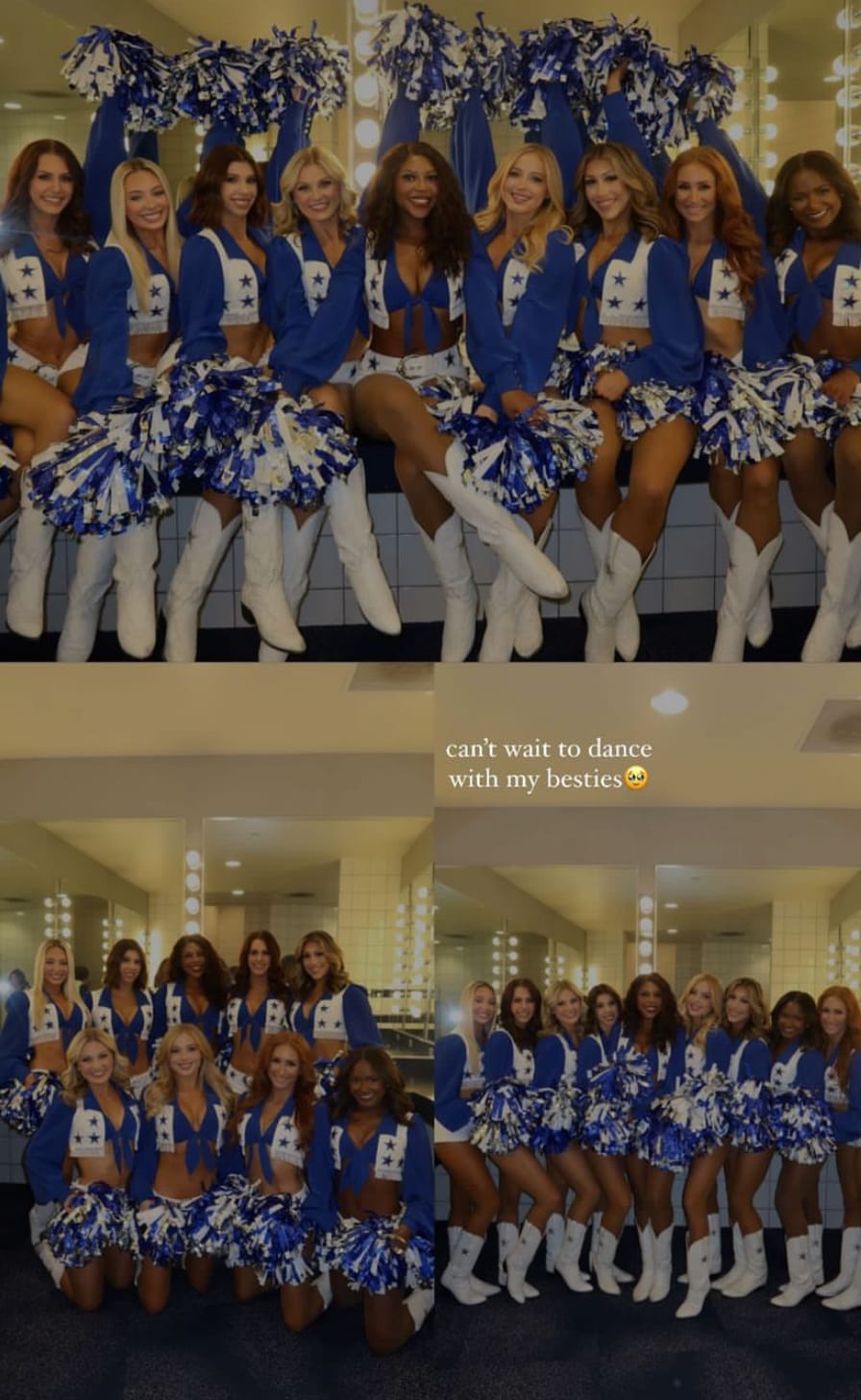 Cowboys cheerleader Kylie Dickson flexes flawless kissy selfie before