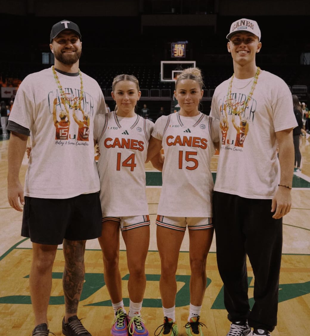 Jake Ferguson, Haley Cavinder, Hanna Cavinder, Carson Beck