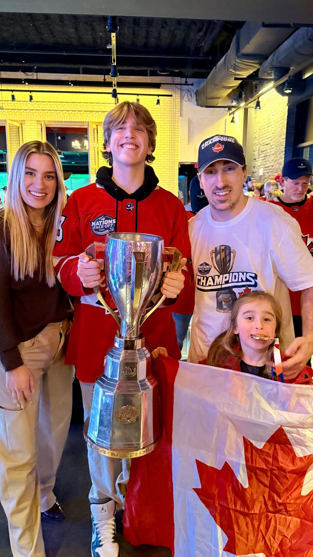 Brad Marchand's wife Katrina shares special moment after Team Canada's 4  Nations win