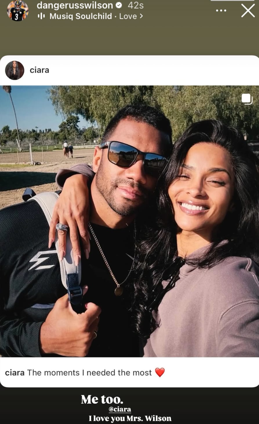 Russell Wilson and Ciara