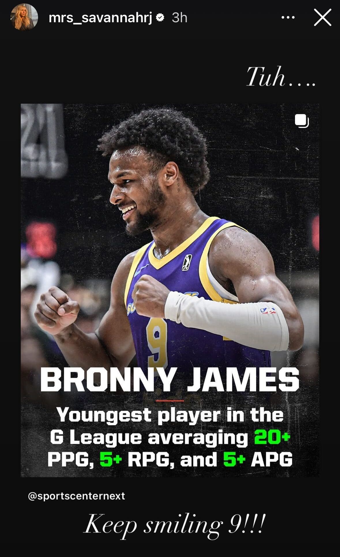 Savannah James, Bronny James