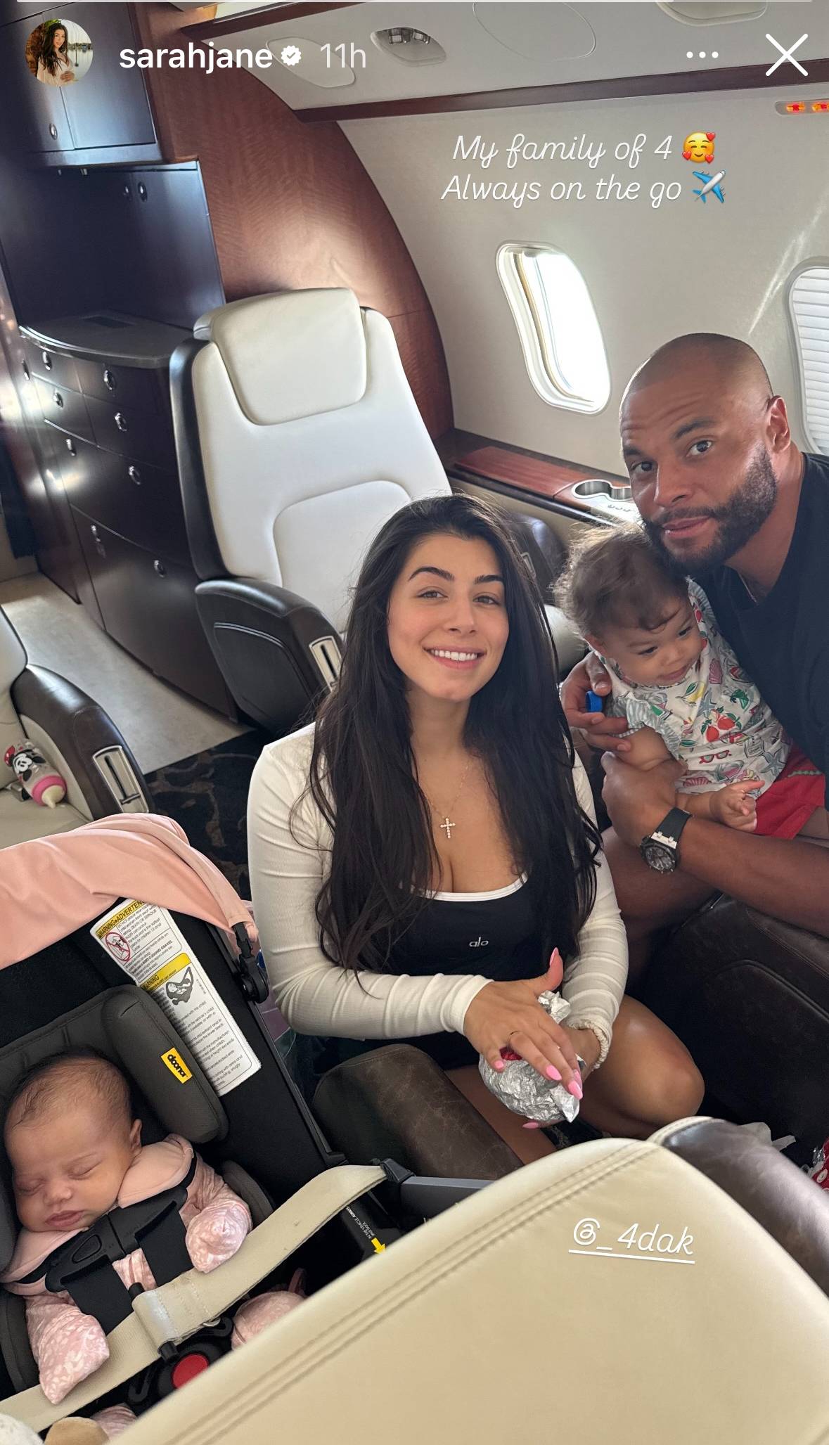 Dak Prescott's fiancée flaunts private jet with Cowboys QB, her baby and 1  year old