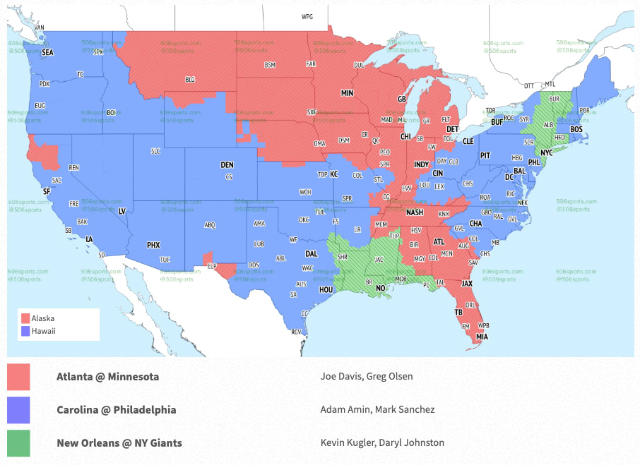 NFL Week 14 Coverage Map - FOX early game