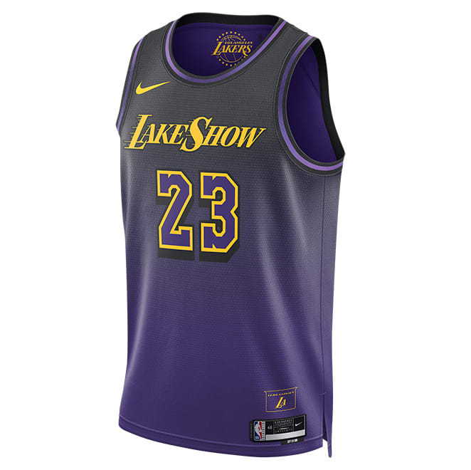 Lakers purple pinstripe jersey discount