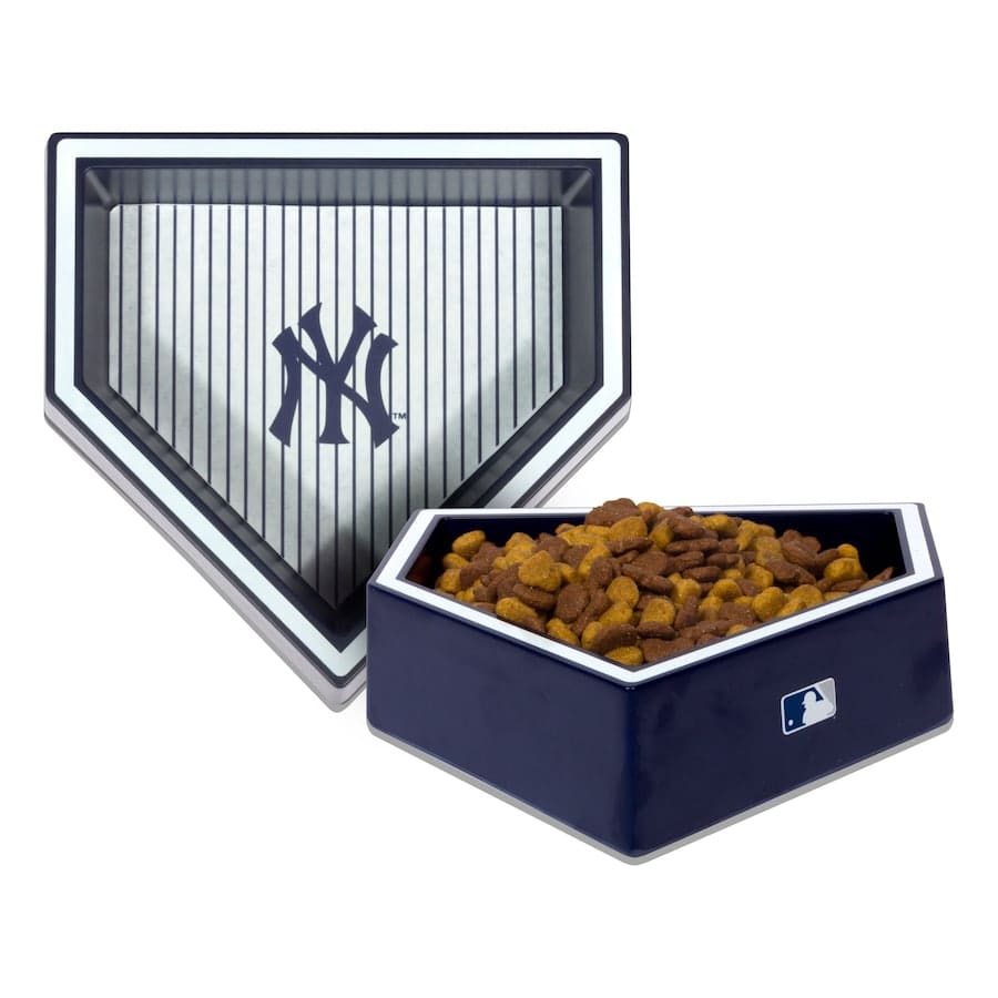 Best Gifts for Dogs - New York Yankees White Home Plate Pet Bowl
