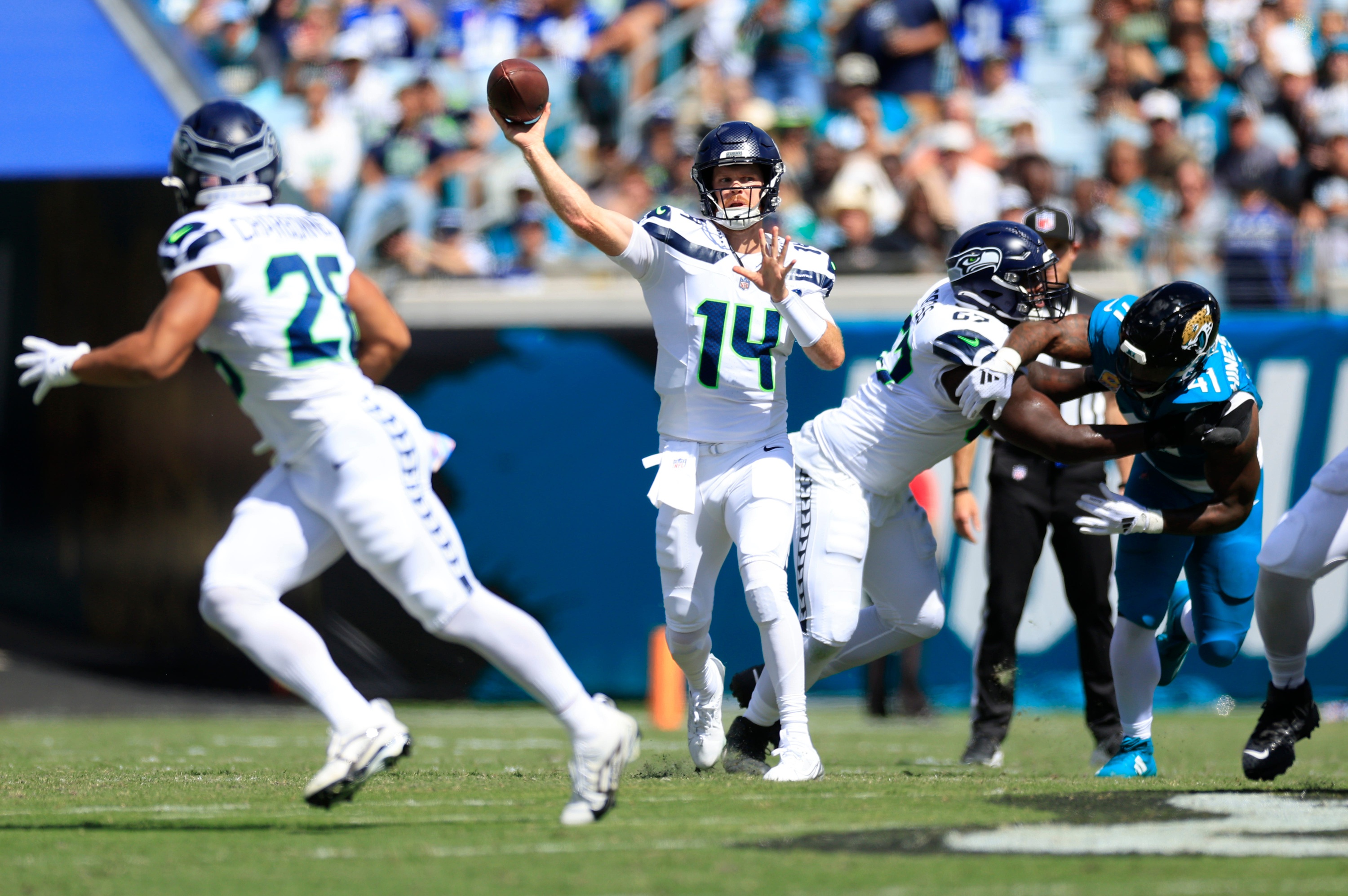 Seahawks PFF grades: Sam Darnold & Jaxon Smith-Njigba shine, cornerbacks exposed