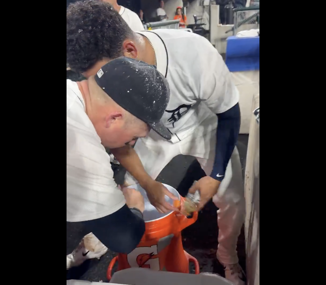Detroit Tigers Offer Rare Behind-the-Scenes Look at Complicated Gatorade Bath Process