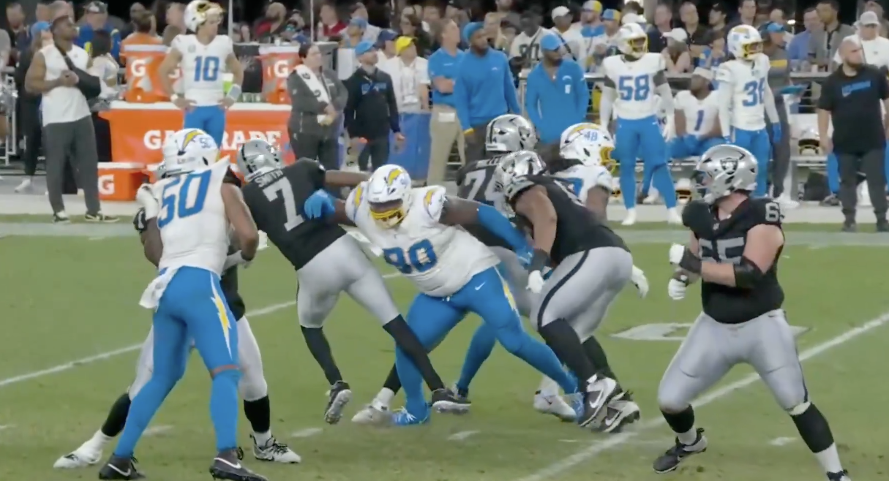 Chargers Teair Tart Gets Away With Another Cheap Shot With Missed Roughing the Passer