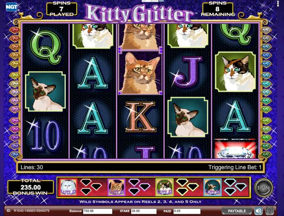 kitty glitter slots real money