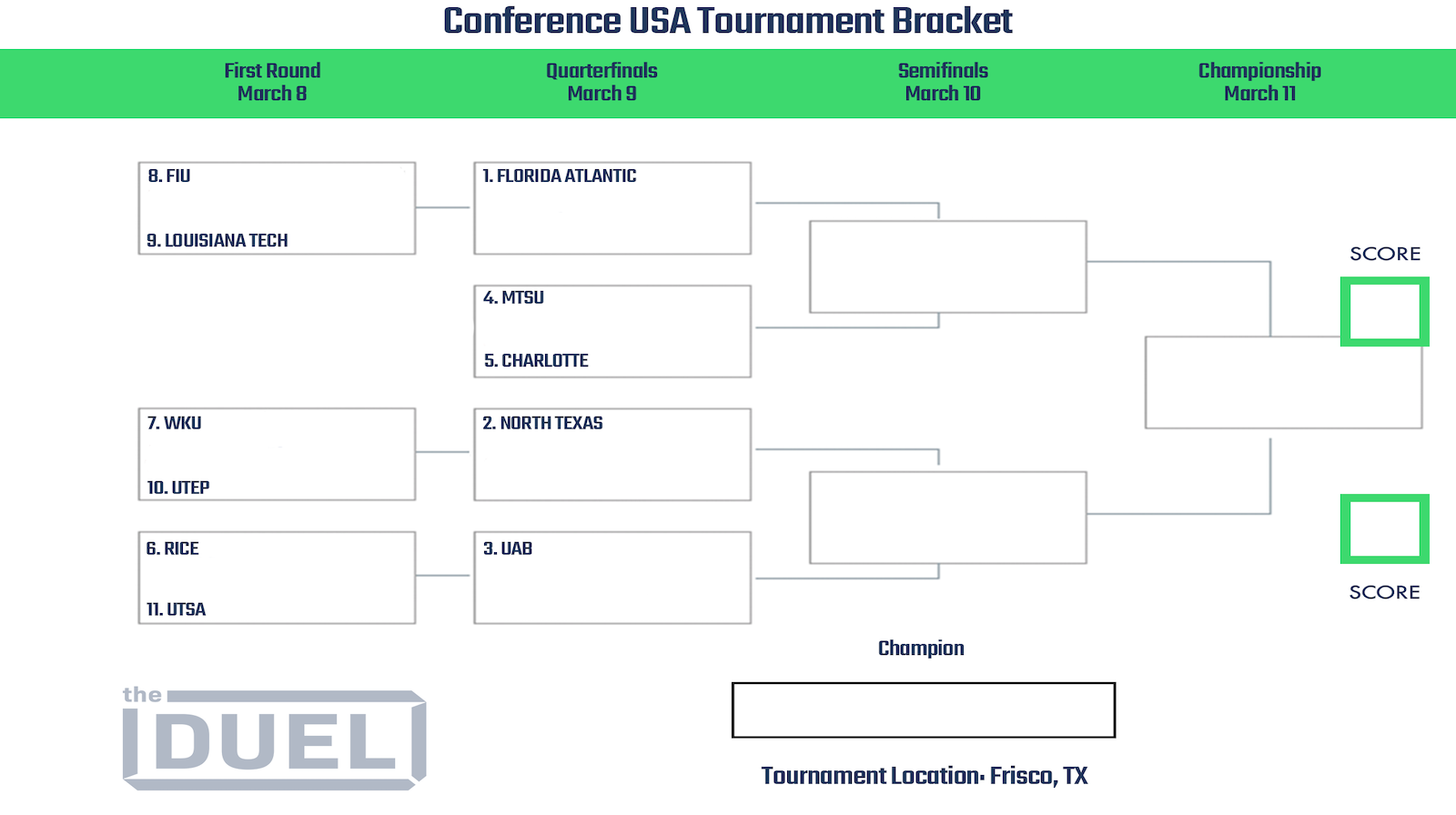 MBB: Bracket Announced for 2023 C-USA Basketball Championships